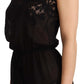 Dolce & Gabbana Elegant Black Silk Lace Chemise Babydoll