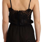 Dolce & Gabbana Elegant Black Silk Lace Chemise Babydoll