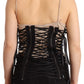 Dolce & Gabbana Chic Black Corset Top With Double Zip Closure