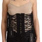 Dolce & Gabbana Chic Black Corset Top With Double Zip Closure