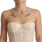 Ermanno Scervino Chic Off-White Floral Lace Corset Top