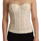 Ermanno Scervino Chic Off-White Floral Lace Corset Top