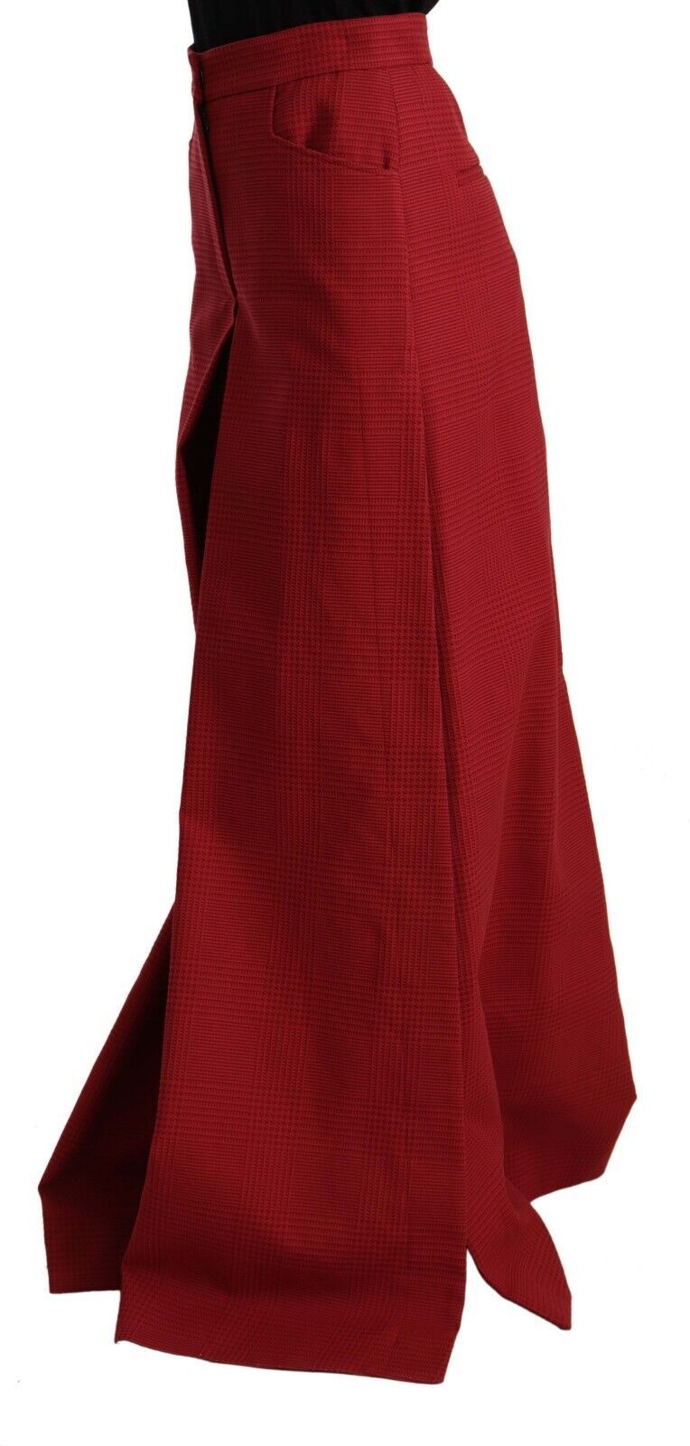 Dolce & Gabbana Elegant High Waist Wide Leg Pants in Red