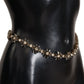 Dolce & Gabbana Elegant Crystal Daisy Chain Leather Belt