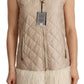 Ermanno Scervino Beige Hooded Quilted Sleeveless Jacket