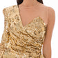 Elisabetta Franchi Glistening Gold Sequin Evening Dress