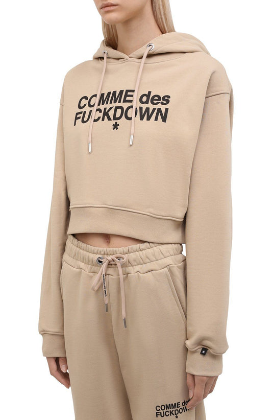 Comme Des Fuckdown Beige Cotton Women Sweater