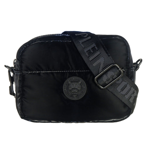 Plein Sport Sleek Black Crossbody Bag with Iconic Logo