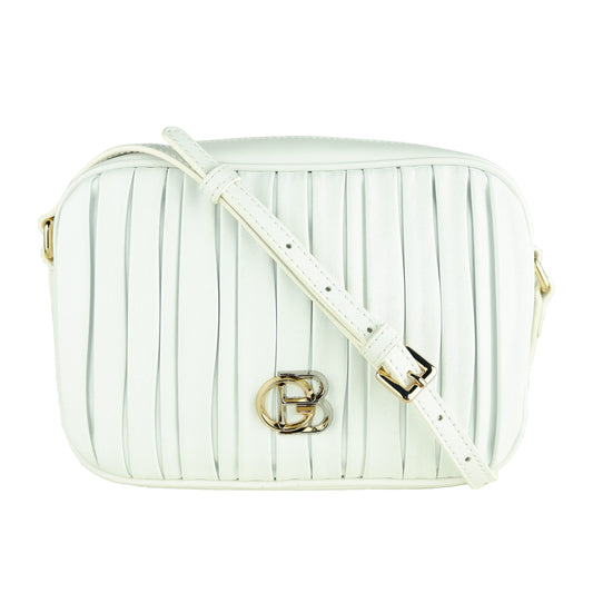 Baldinini Chic White Calfskin Crossbody Bag