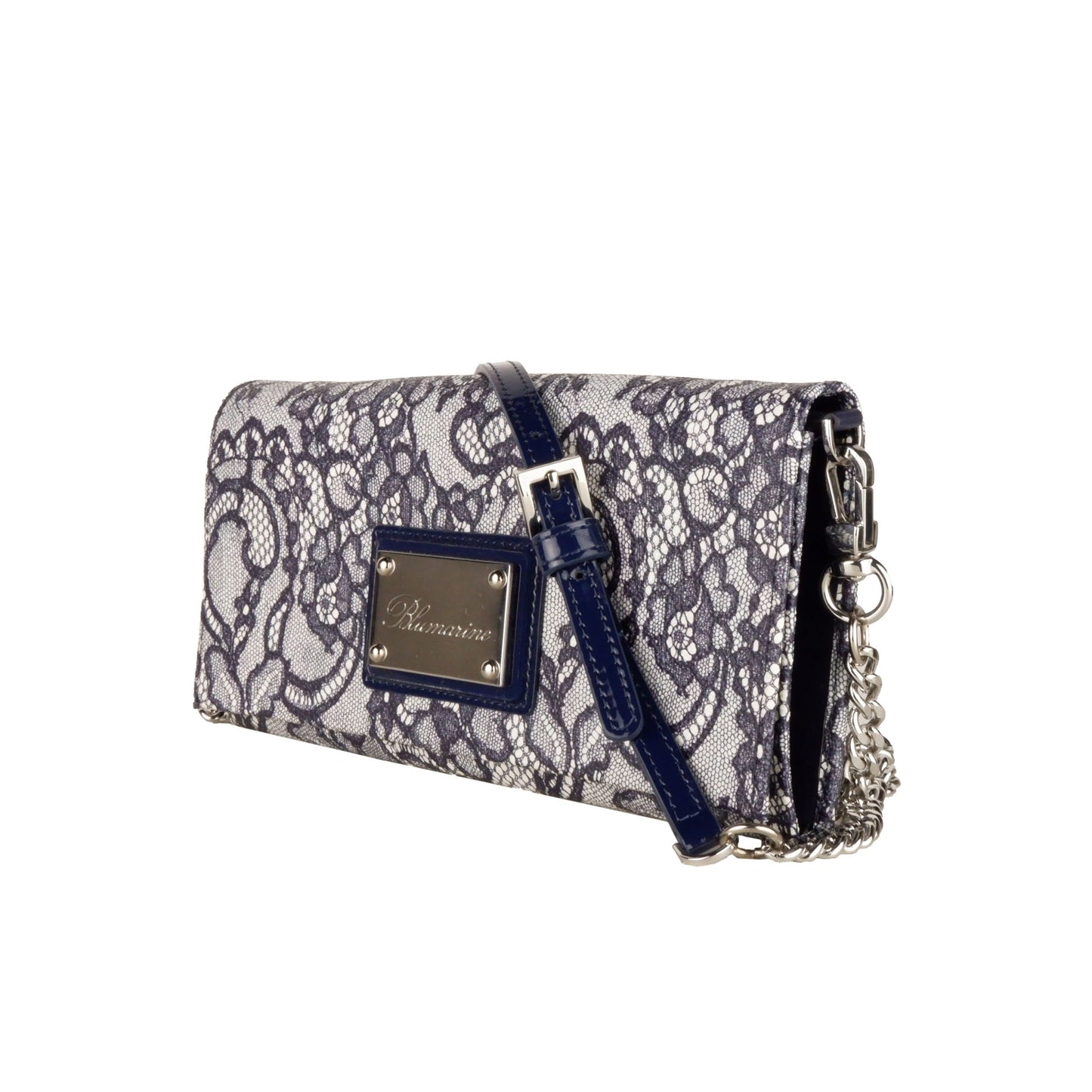 Blumarine Blue Calfskin Women Crossbody Bag