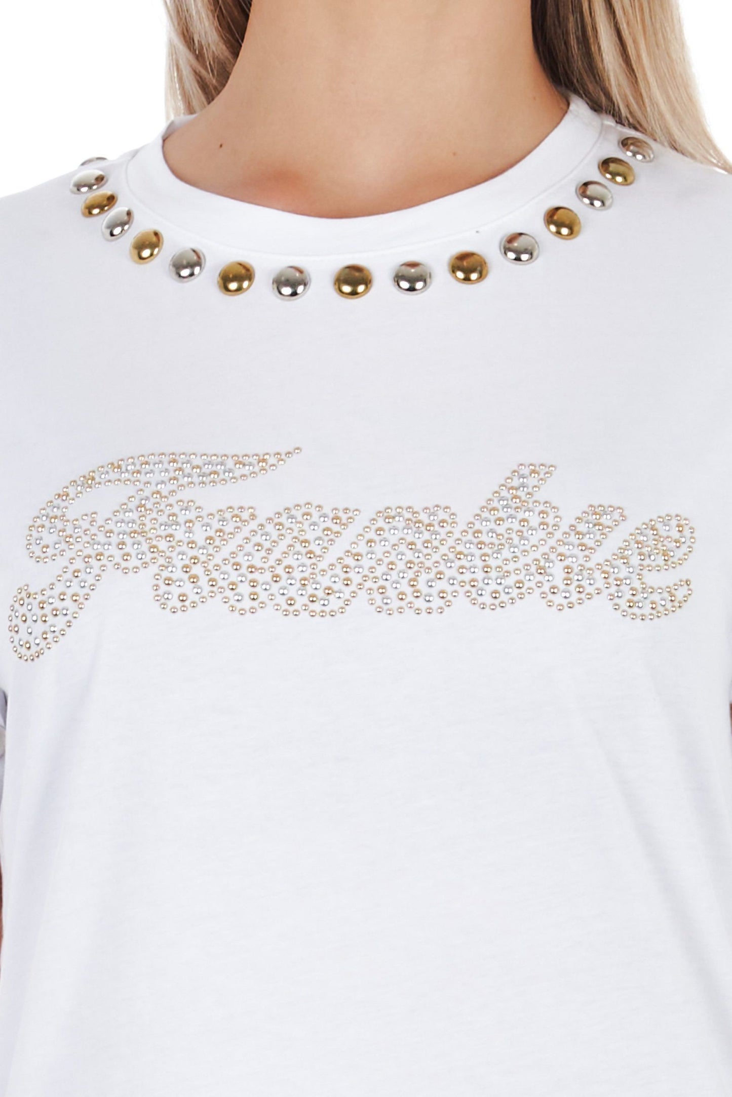 Frankie Morello White Cotton Women T-Shirt