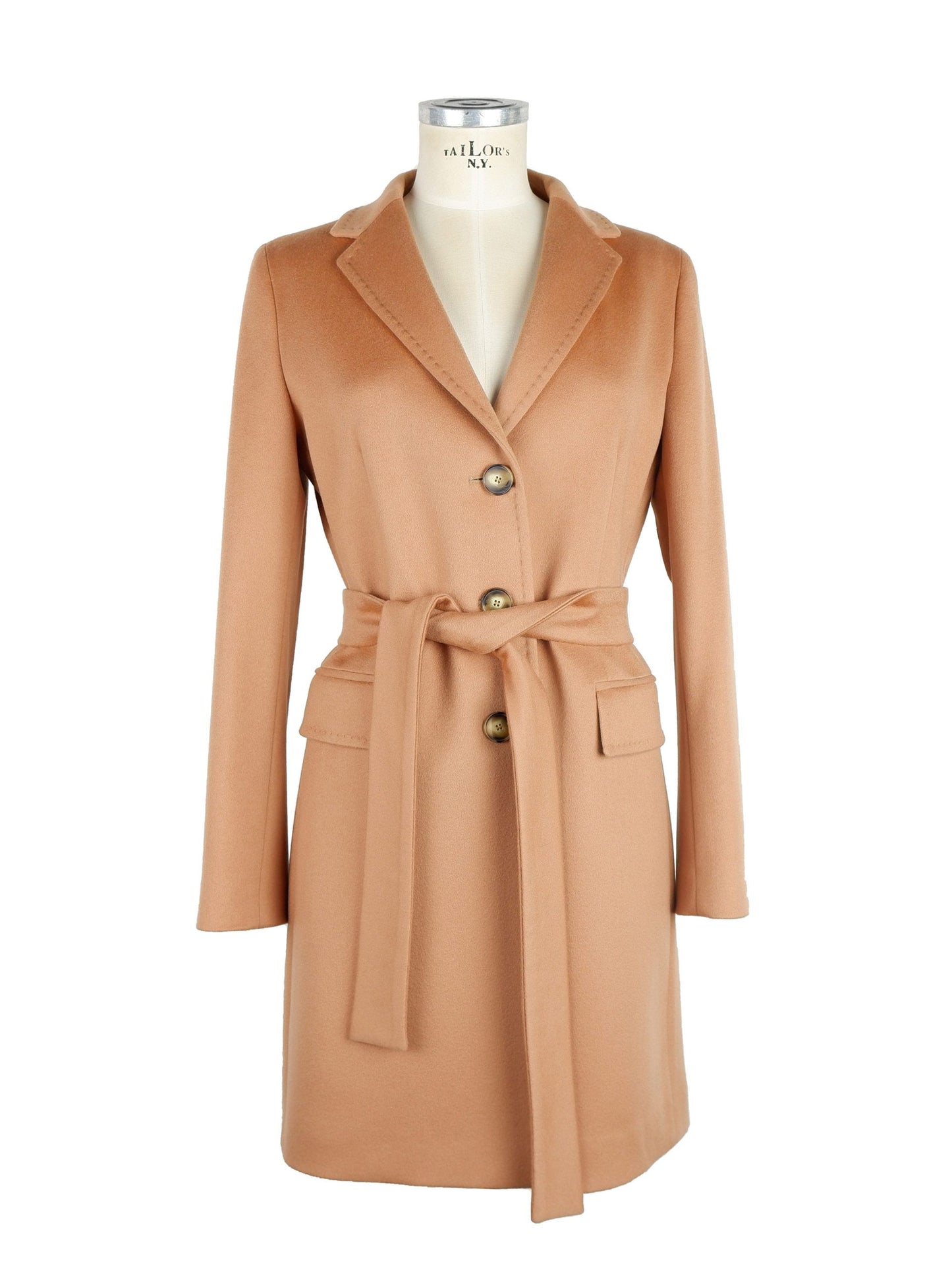 Made in Italy Beige Virgin Wool Women Coat