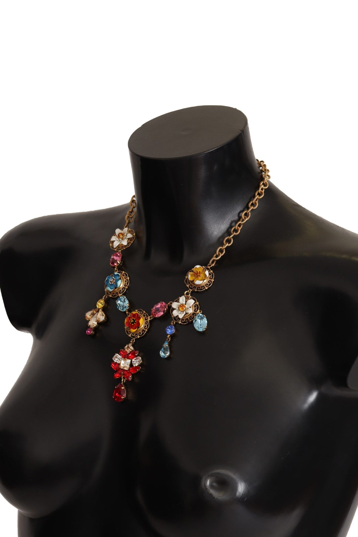 Dolce & Gabbana Regal Gold Floral Statement Necklace