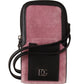 Dolce & Gabbana Elegant Pink Velvet Phone Pouch with Strap