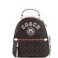 COACH Varsity Brown Chalk Signature Coated Canvas Jordyn Backpack Bag