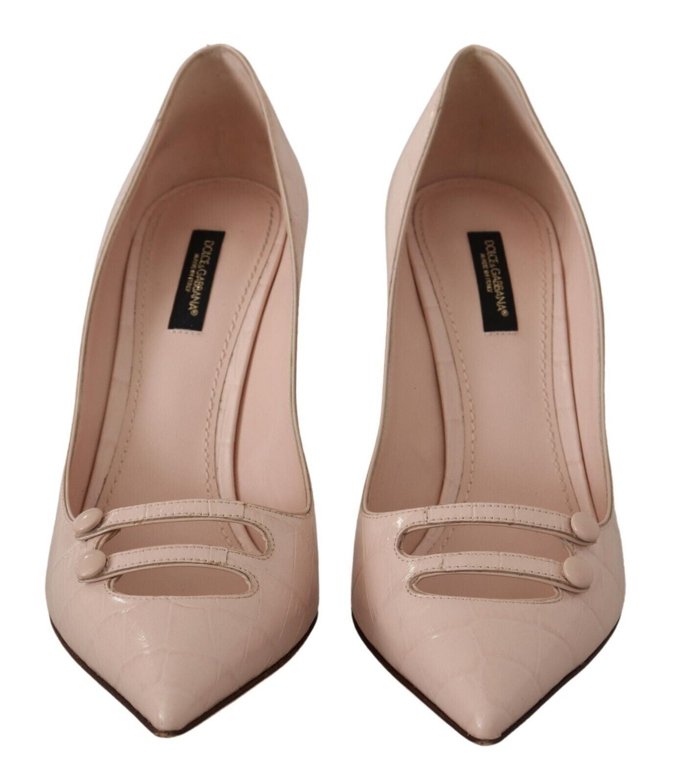 Dolce & Gabbana Elegant Light Pink Leather Pumps