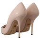 Dolce & Gabbana Elegant Light Pink Leather Pumps