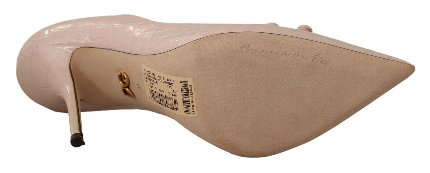 Dolce & Gabbana Elegant Light Pink Leather Pumps