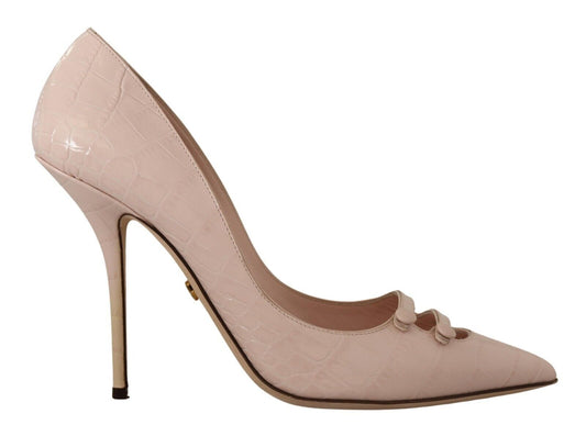 Dolce & Gabbana Elegant Light Pink Leather Pumps