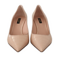 Dolce & Gabbana Elegant Nude Mid-Heel Leather Pumps