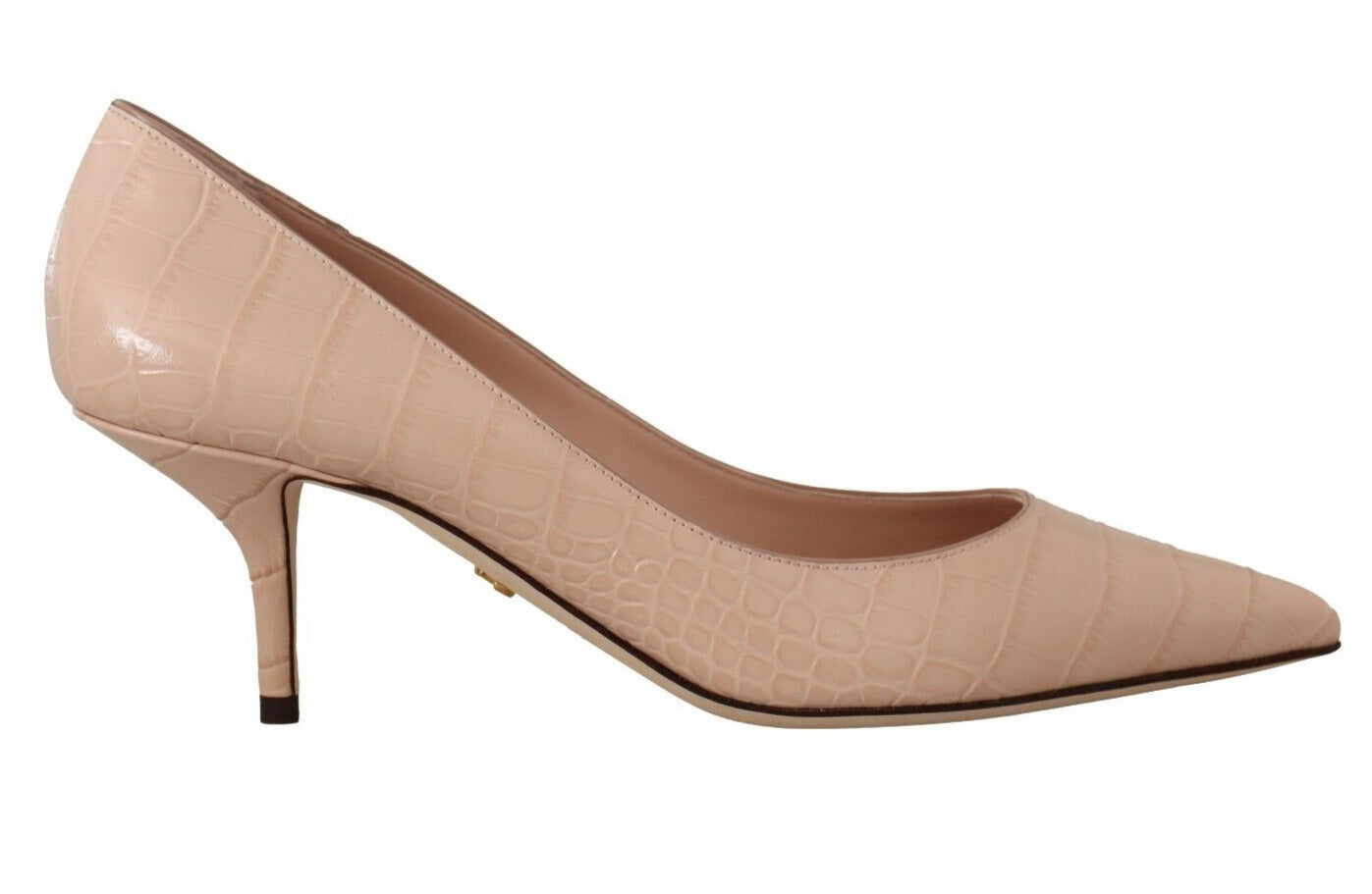 Dolce & Gabbana Elegant Nude Mid-Heel Leather Pumps