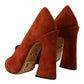 Dolce & Gabbana Elegant Cognac Suede Pumps