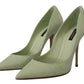 Dolce & Gabbana Emerald Green Leather Heels