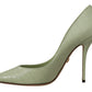 Dolce & Gabbana Emerald Green Leather Heels