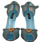 Dolce & Gabbana Elegant Blue Mesh Heel Sandals