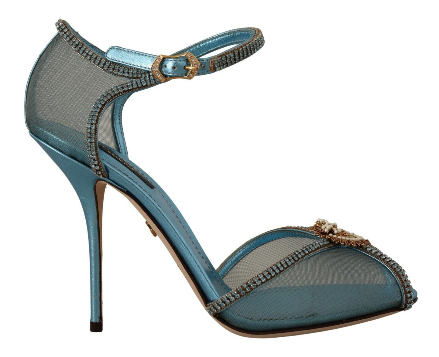 Dolce & Gabbana Elegant Blue Mesh Heel Sandals