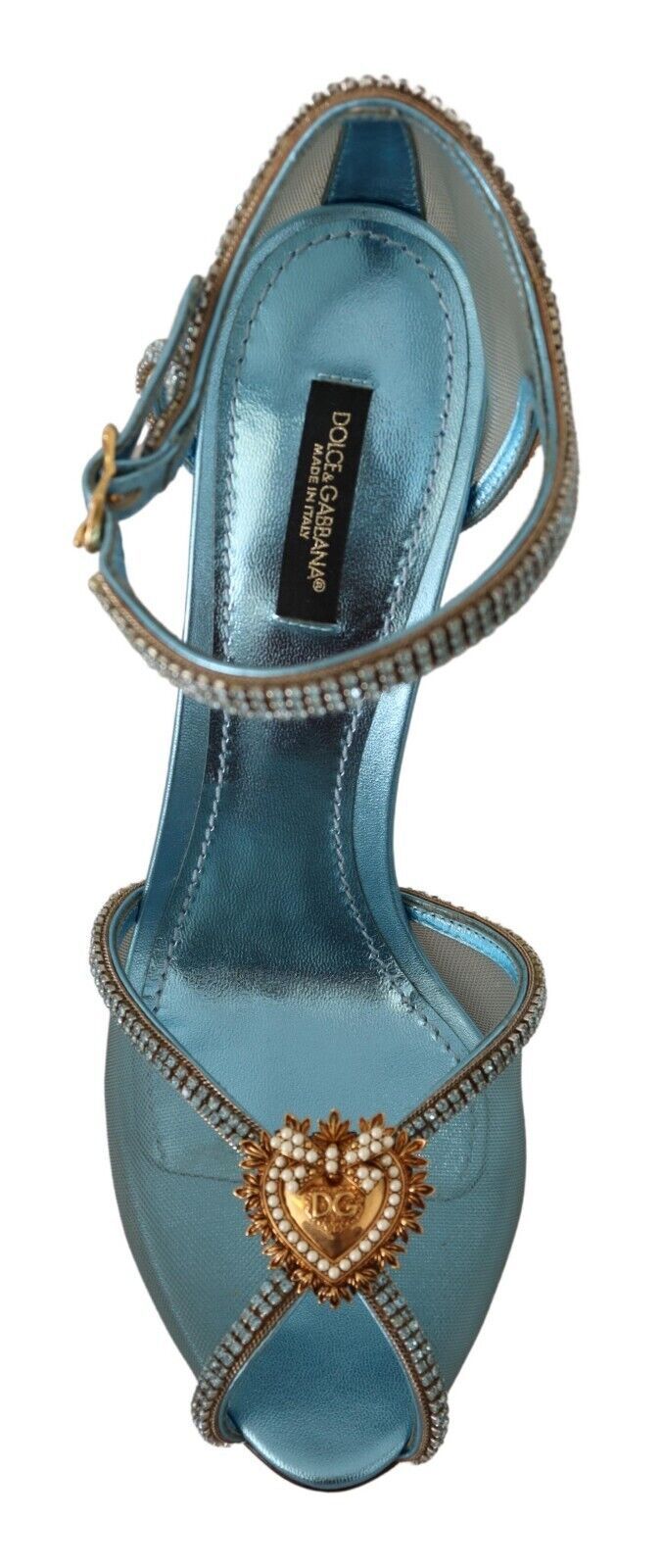 Dolce & Gabbana Elegant Blue Mesh Heel Sandals