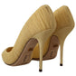 Dolce & Gabbana Radiant Yellow Tulle Mesh Heels