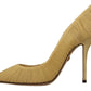 Dolce & Gabbana Radiant Yellow Tulle Mesh Heels