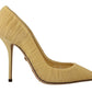 Dolce & Gabbana Radiant Yellow Tulle Mesh Heels