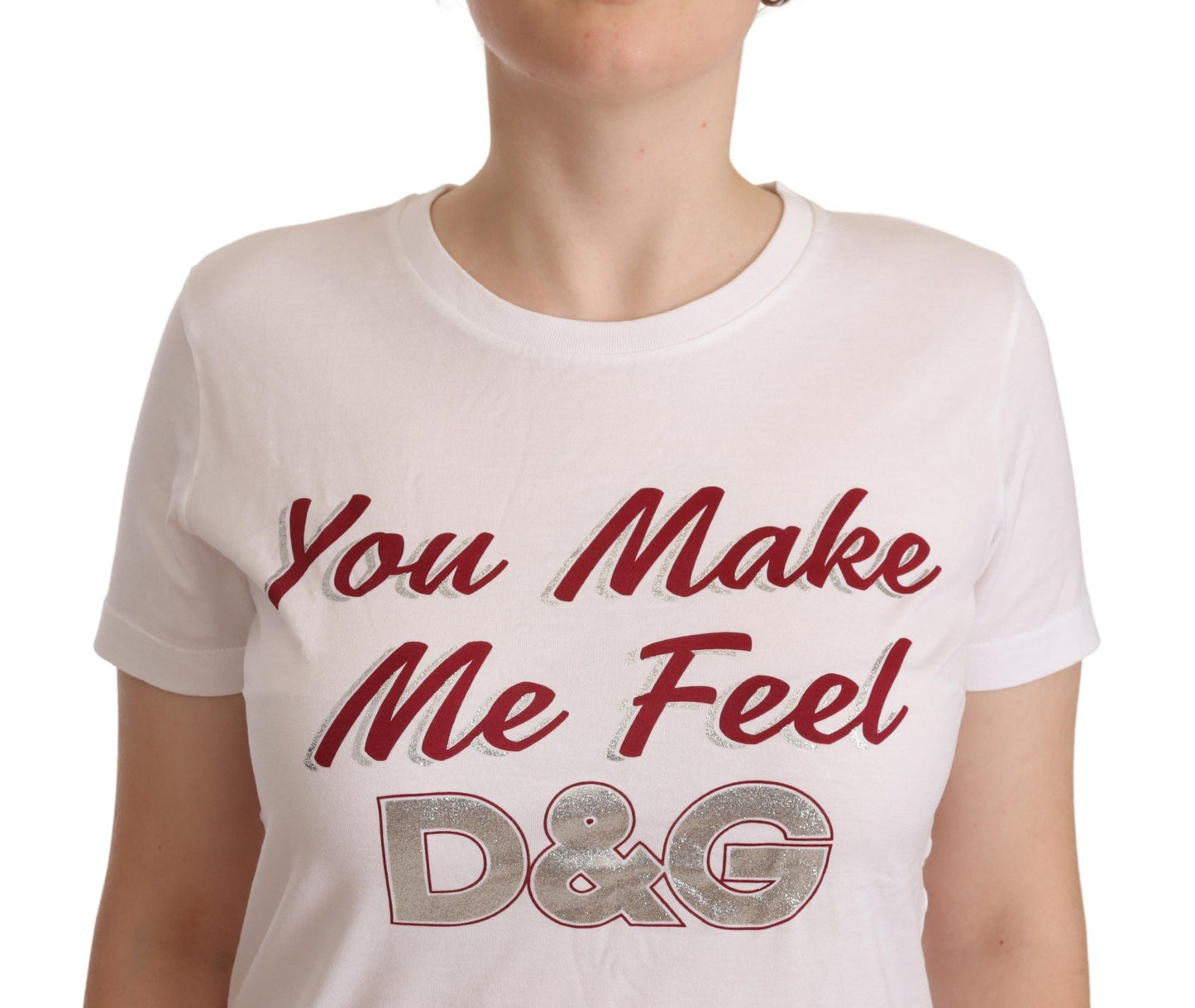 Dolce & Gabbana Chic White Cotton Tee with D&G Motif