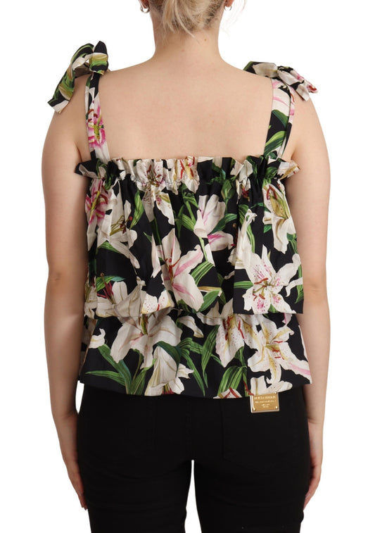 Dolce & Gabbana Elegant Sleeveless Floral Cotton Top