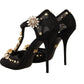 Dolce & Gabbana Elegant Crystal-Embellished Mesh T-Strap Pumps