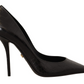 Dolce & Gabbana Elegant Black Leather Stiletto Pumps