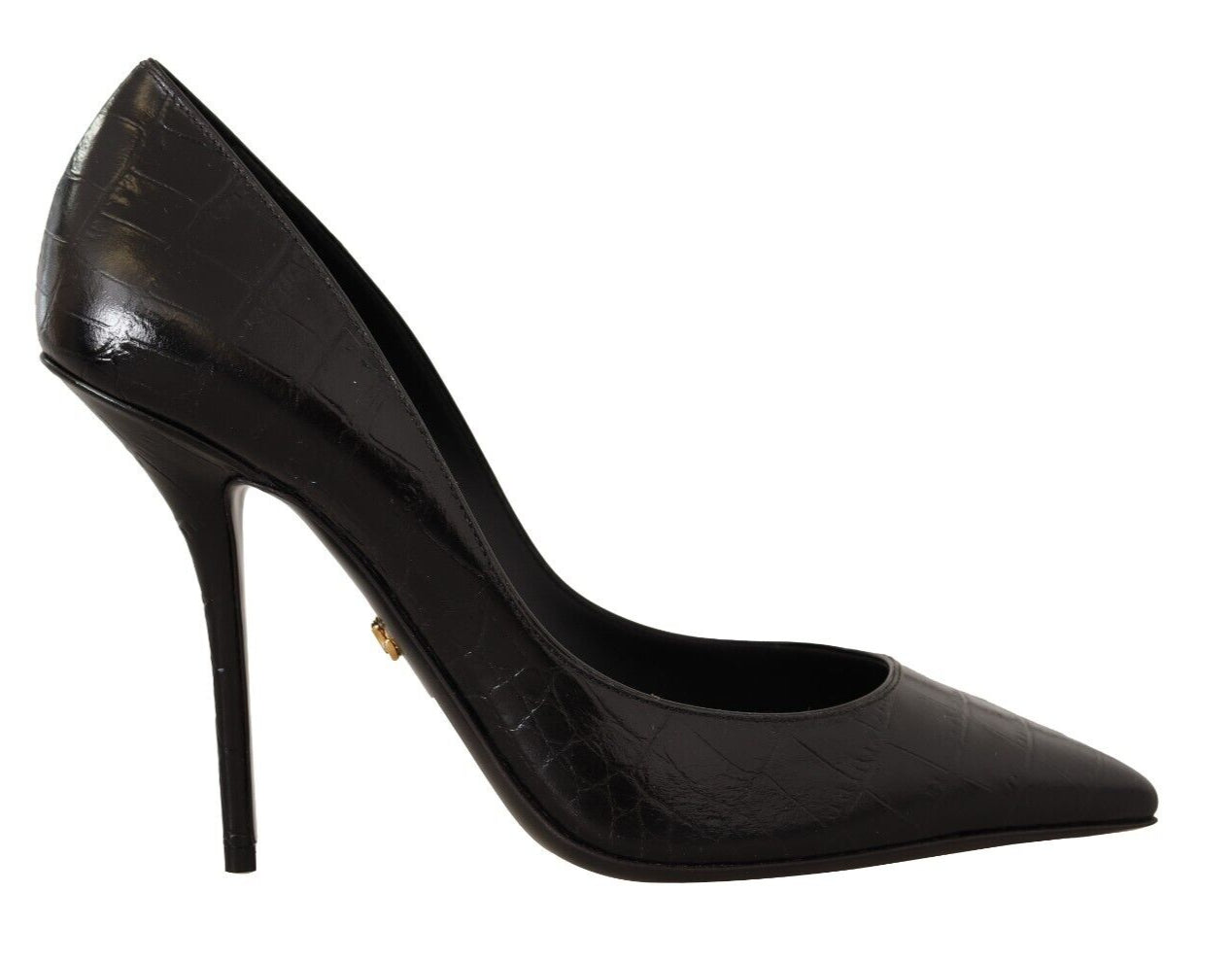 Dolce & Gabbana Elegant Black Leather Stiletto Pumps