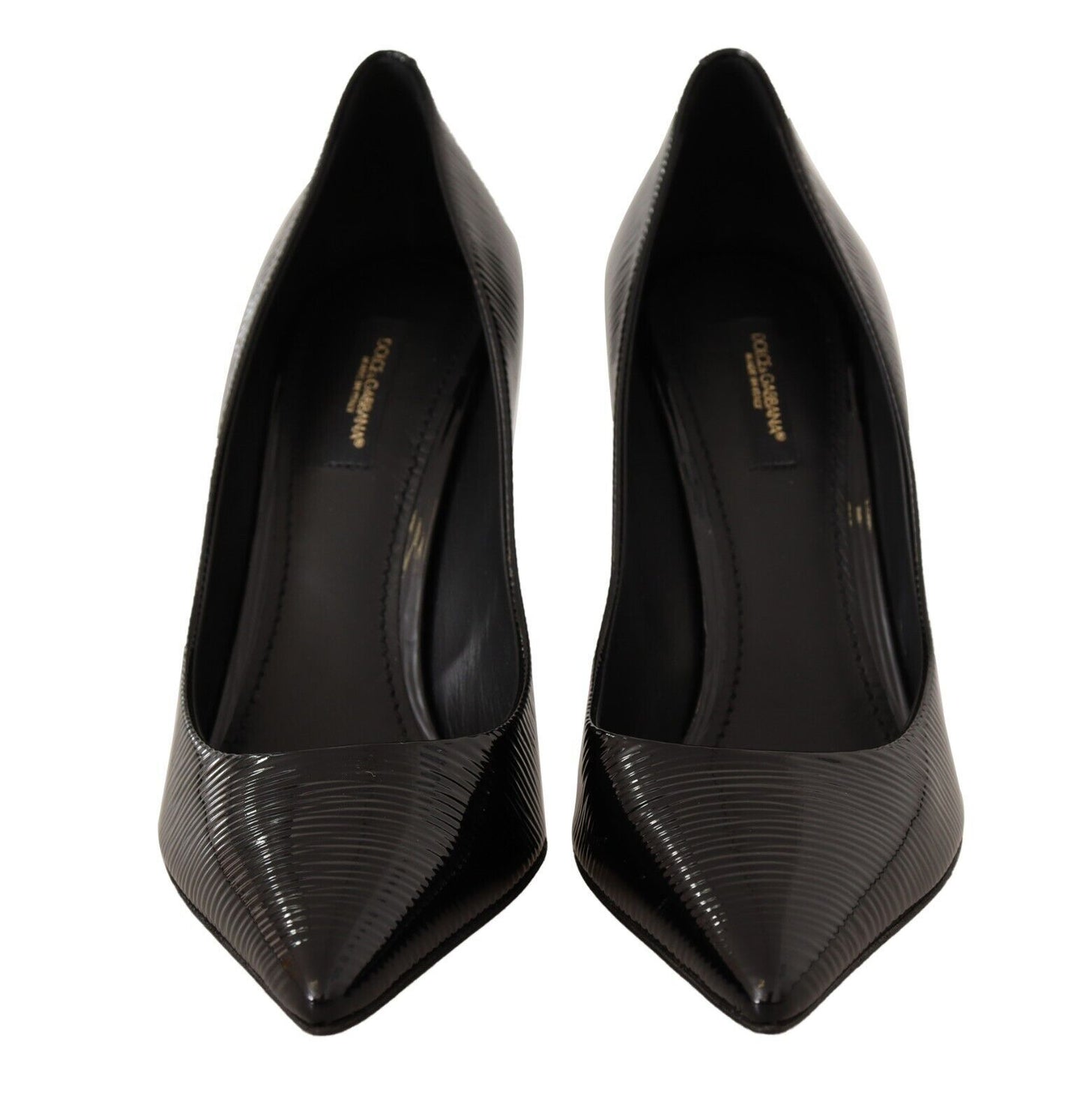 Dolce & Gabbana Elegant Black Leather Stiletto Pumps