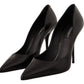 Dolce & Gabbana Elegant Black Leather Stiletto Pumps