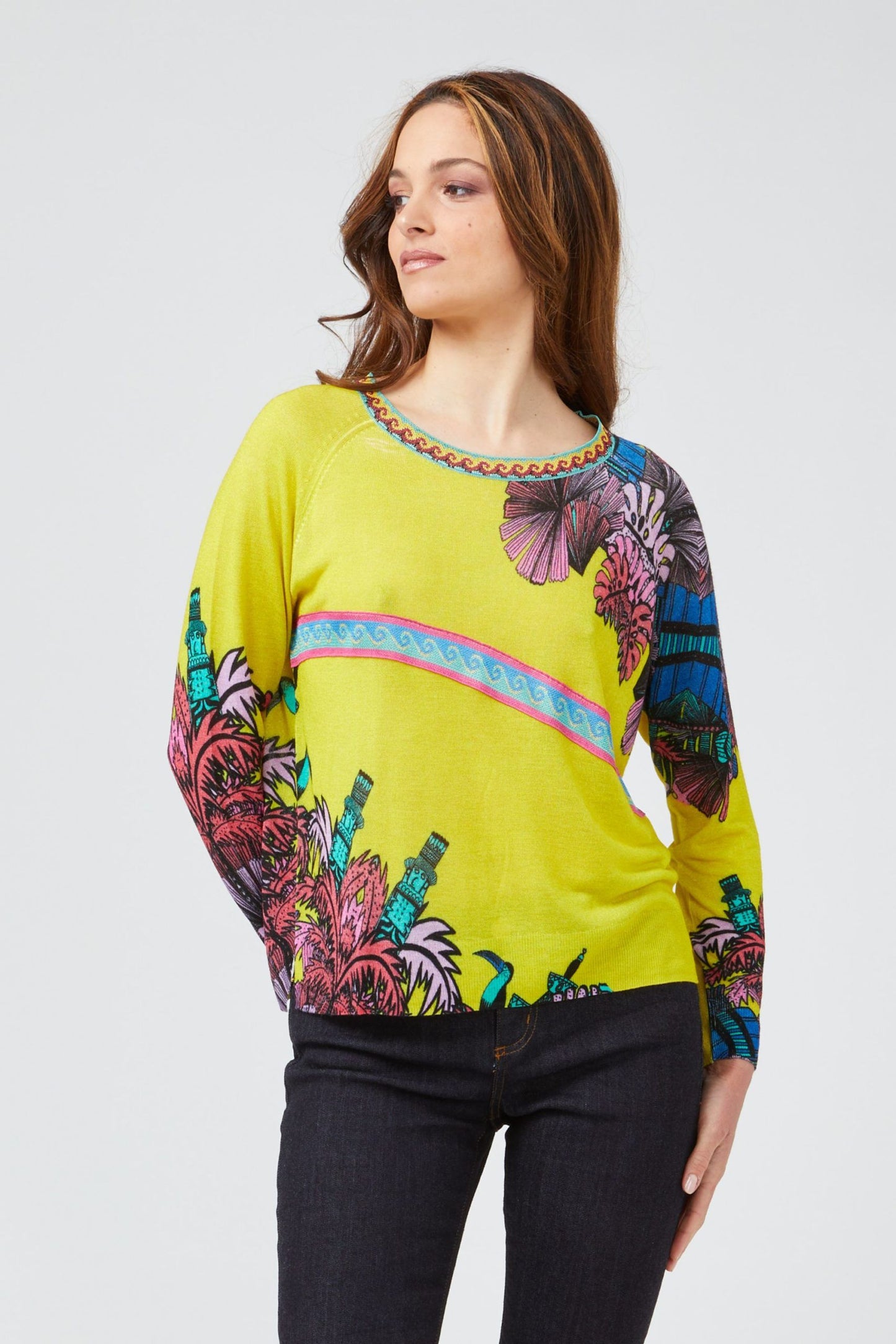 Custo Barcelona Yellow Viscose Women Sweater