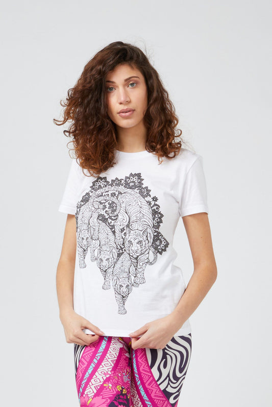 Custo Barcelona White Cotton Women T-Shirt