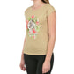 Yes Zee Beige Cotton Women T-Shirt