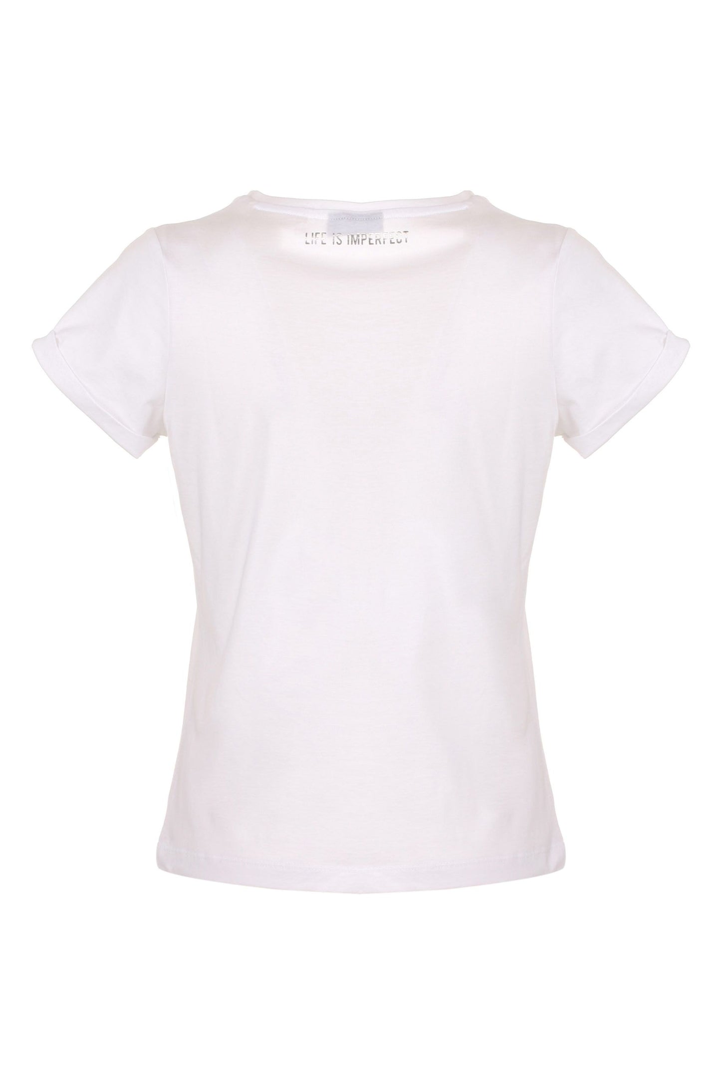 Imperfect White Cotton Women T-Shirt