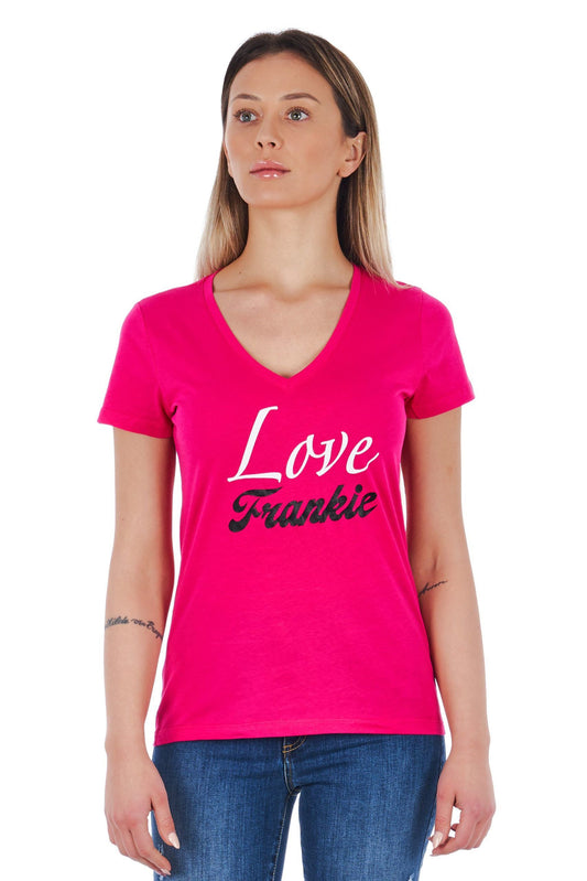 Frankie Morello Pink Cotton Women T-Shirt