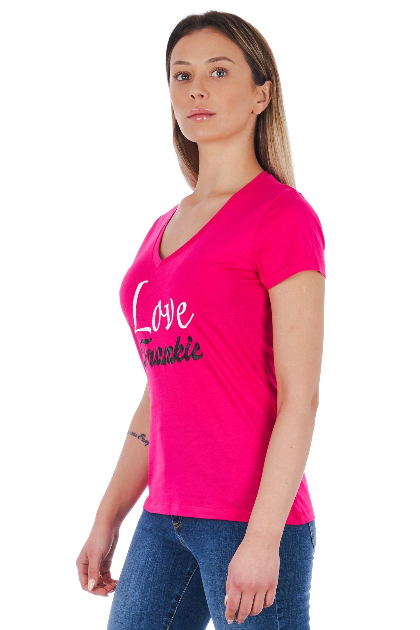 Frankie Morello Pink Cotton Women T-Shirt