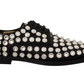 Dolce & Gabbana Crystal-Embellished Leather Formal Flats