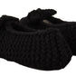 Dolce & Gabbana Elegant Black Wool Knit Ballet Flats