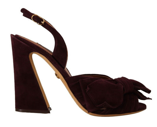 Dolce & Gabbana Elegant Purple Suede Heels Sandals